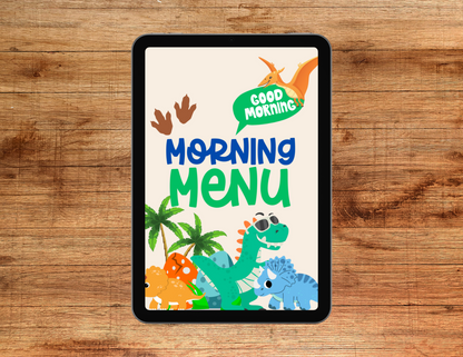 PRINTABLE | Dinosaur Preschool & Kindergarten Homeschool or Morning Menu