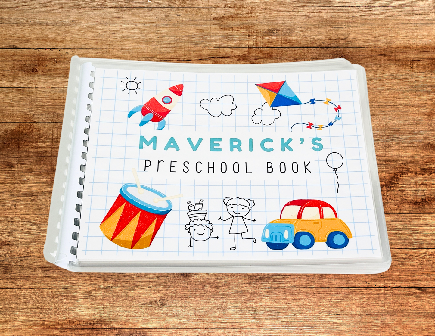 PERSONALIZED Kindergarten Readiness Dry Erase Daily Practice Book | Hard Copy