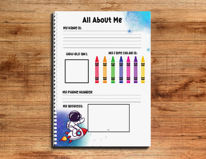 Level 1: PERSONALIZABLE | Outerspace Preschool & Kindergarten Homeschool or Morning Menu (9 pages)