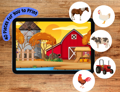 PRINTABLE | Gud Mama Animal Adventure Farm Busy Book| 9 Pages + 40 Pieces