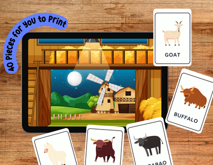 PRINTABLE | Gud Mama Animal Adventure Farm Busy Book| 9 Pages + 40 Pieces