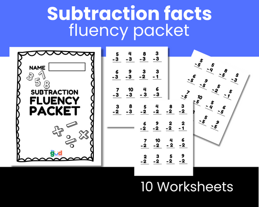 Subtraction Facts Fluency Packet