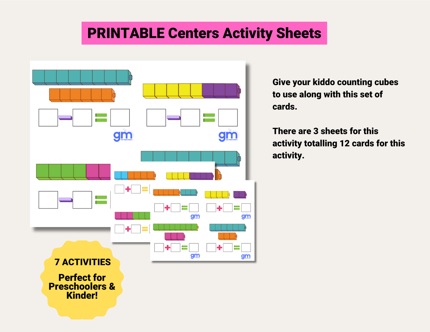 PRINTABLE | Centers Activity Sheets, Centers Phonics and Learning Sheets