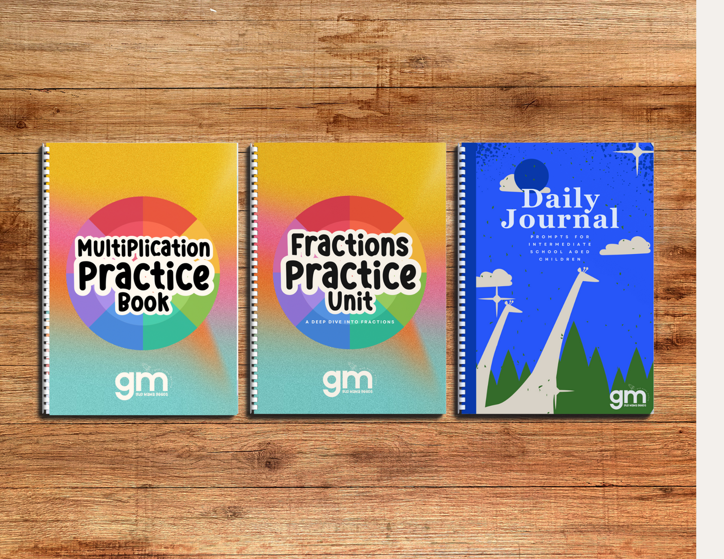 Gud Mama Middle School Bundle: Fraction Mastery, Multiplication Workbook & Journal Prompts