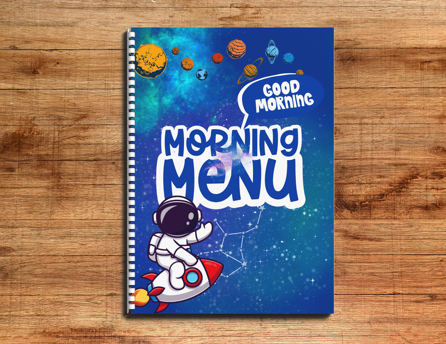 Level 1: PERSONALIZABLE | Outerspace Preschool & Kindergarten Homeschool or Morning Menu (9 pages)