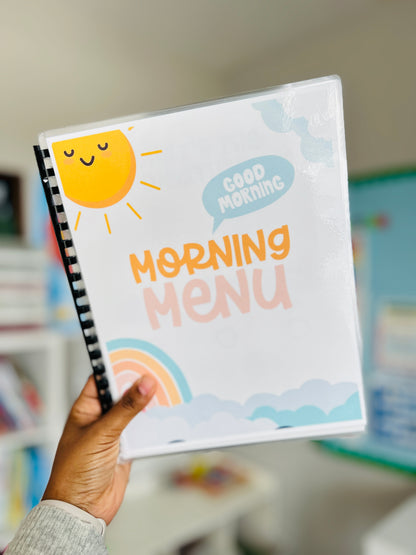 PERSONALIZABLE | Preschool & Kindergarten Homeschool or Morning Menu (9 Pages)