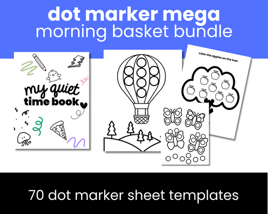 Dot Marker 70 page activity sheet bundle for morning baskets