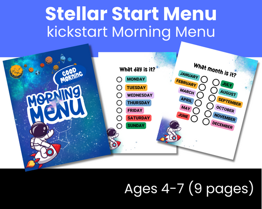 PRINTABLE | Stellar Start Preschool & Kindergarten Morning Menu