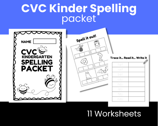 CVC Spelling Packet – 11 Fun and Engaging Worksheets