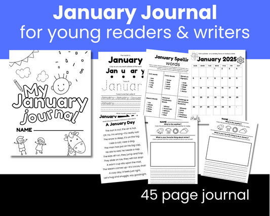 January Themed Morning Journal for Young Children