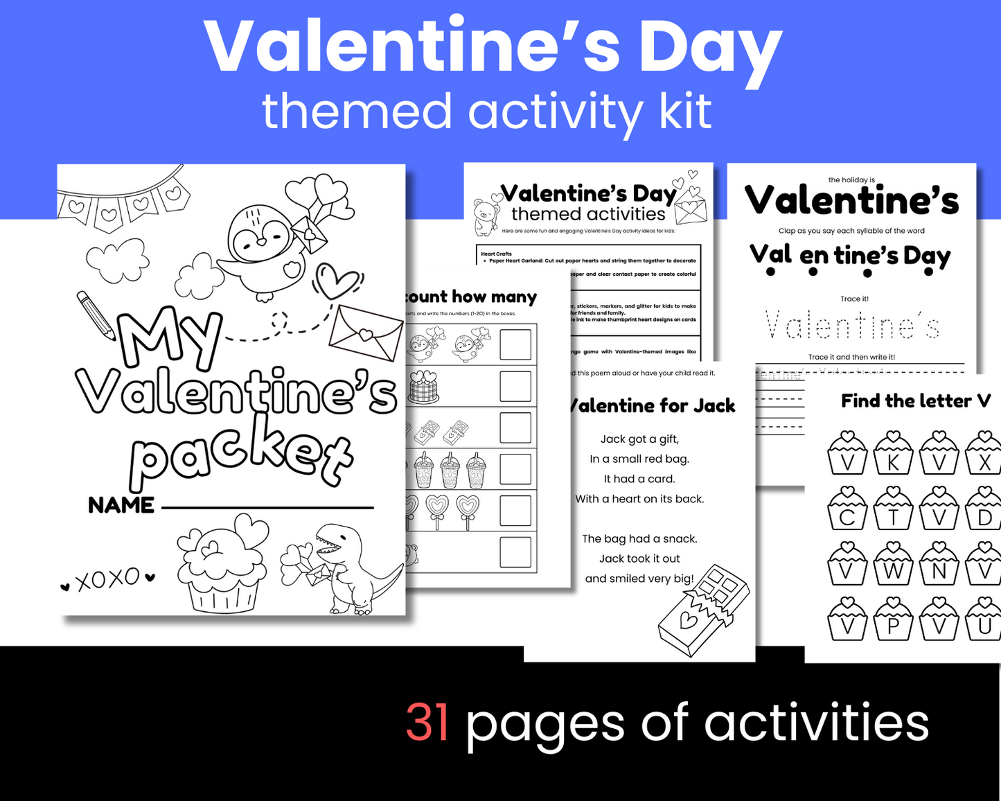 Valentine's Day themed activity kit